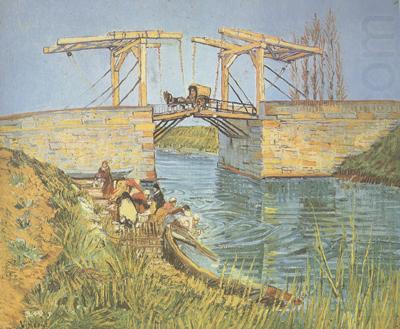 The Langlois Bridge at Arles with Women Washing (nn04), Vincent Van Gogh